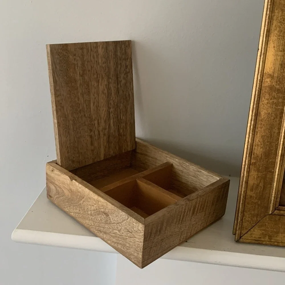 Pier‎ 1 wooden bow storage home decor new